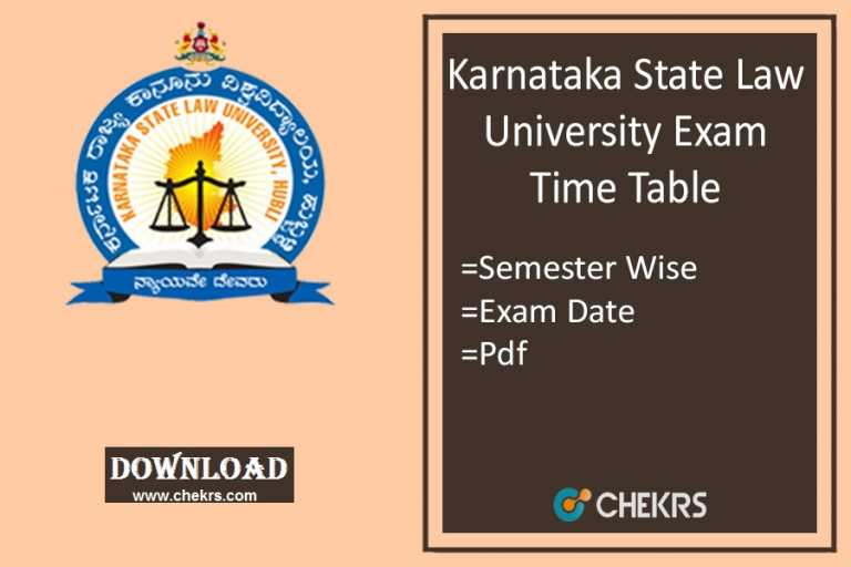 KSLU Time Table 2024 Karnataka State Law University Exam Date