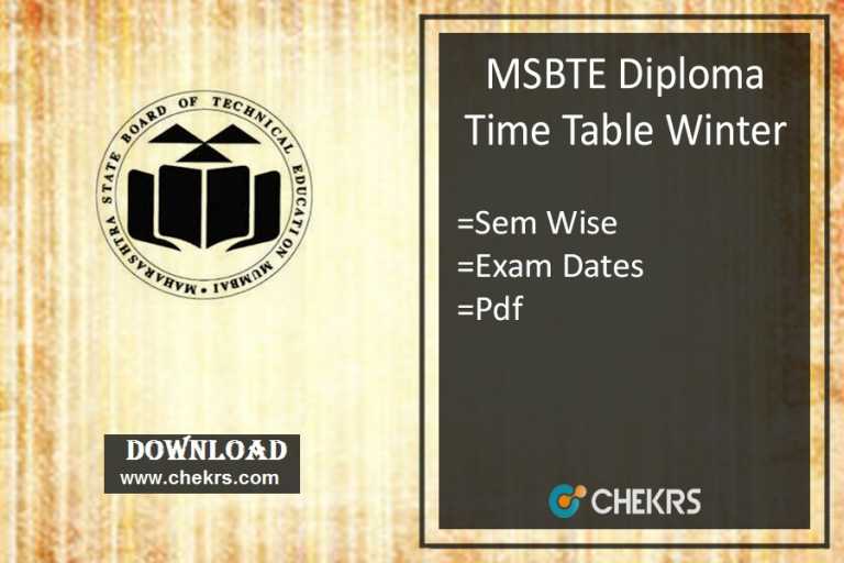 MSBTE Time Table Summer 2024 Diploma/Polytechnic 2nd 4th 6th Sem Exam Date