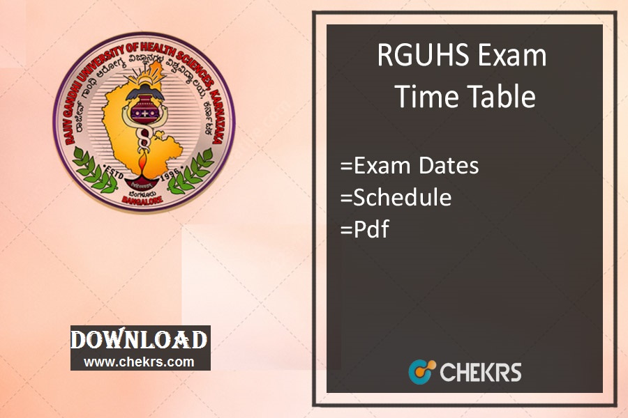 RGUHS Time Table 2022- Nursing B.Pharm MBBS Exam Date Schedule