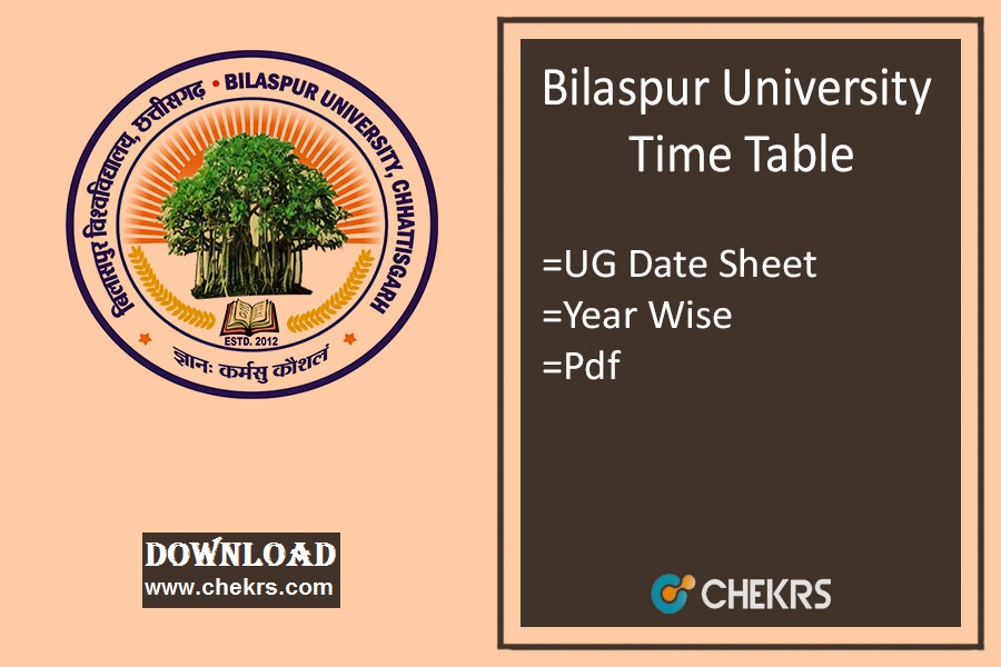 Bilaspur University Time Table 2024