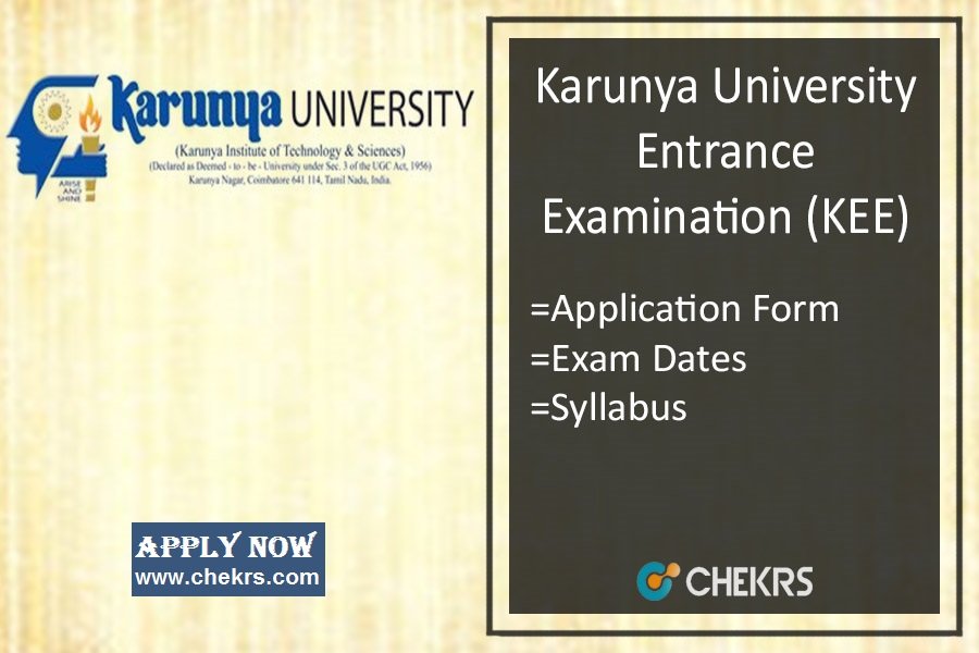 Karunya University Entrance Examination 2018- Details