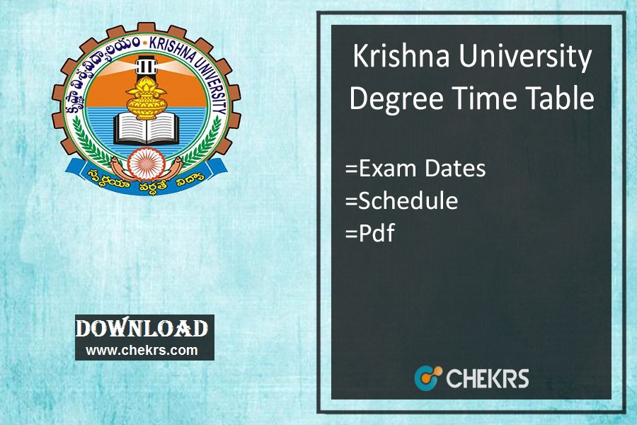Krishna University Time Table 2024 Download pdf