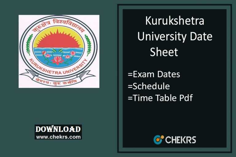 KUK PG Date Sheet 2024 Kurukshetra University MA MSC Sem 2/4
