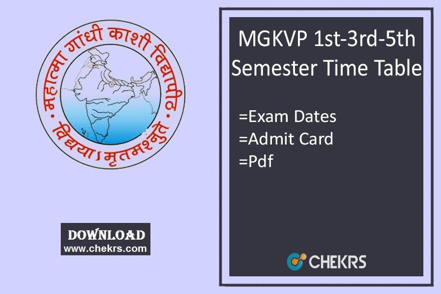 MGKVP Time Table 2022- BSC BBA BPED LLB MPED Admit Card