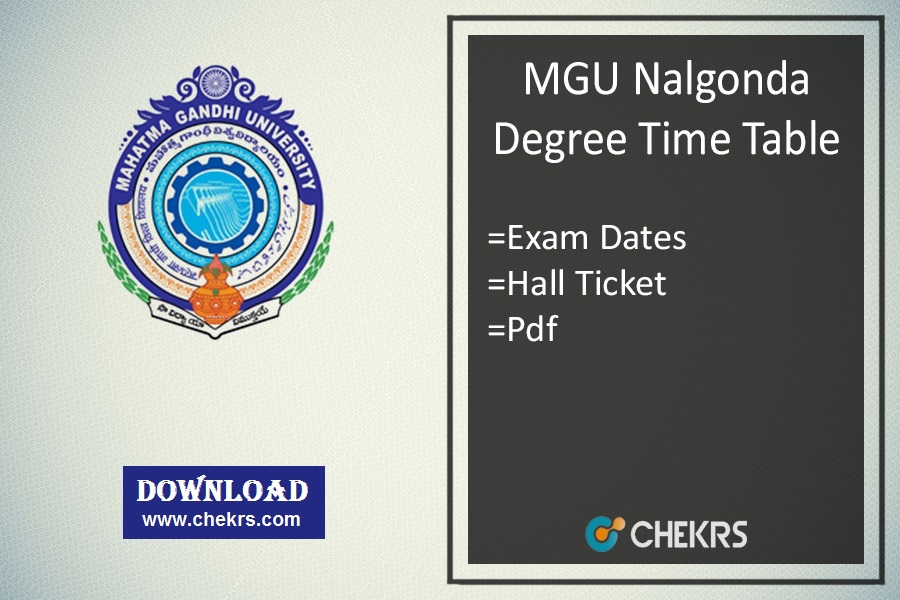 MGU Nalgonda Degree Time Table 2024