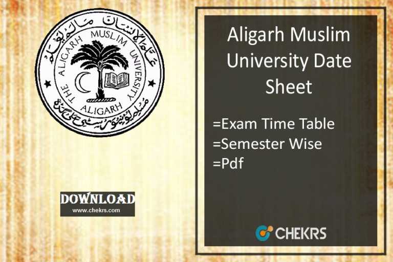 AMU Date Sheet 2024 BA BSc BTech Semester Exam Time Table