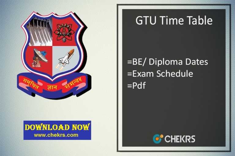 GTU Time Table 2024 BE/ Diploma 2nd 4th 6th 8th Sem Exam Schedule