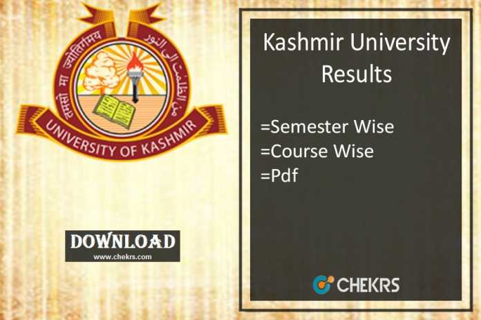 Kashmir University Results 2023 - BG BSc BA LLB BE Exam Results