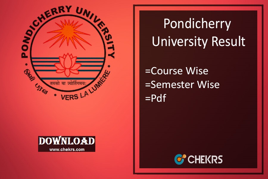 Pondicherry University Result 2024 : Download Pdf