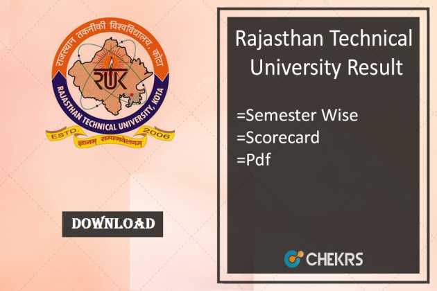 RTU Result 2023 B.Tech & MBA 2nd 4th 6th 8th Semester @ Esuvidha.info