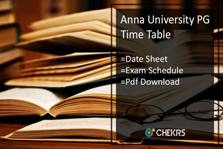 Anna University PG Time Table 2024 ME MBA MCA Exam Date