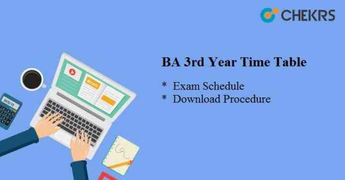 BSC 3rd Year Time Table 2022- B.Sc Part III, 5th 6th Sem Exam Schedule