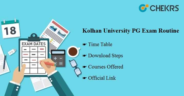 Kolhan University PG Exam Routine 2021