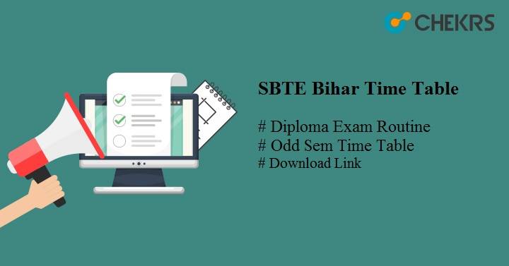 SBTE Bihar Time Table 2022