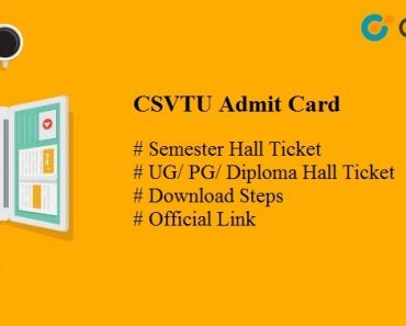 CSVTU Admit Card 2025 – Download Diploma BE M.Tech Hall Ticket