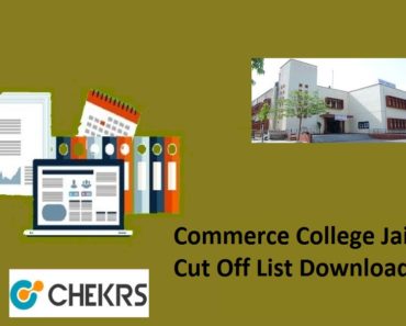Commerce College Jaipur Cut Off List 2021, 1st 2nd 3rd Admission List