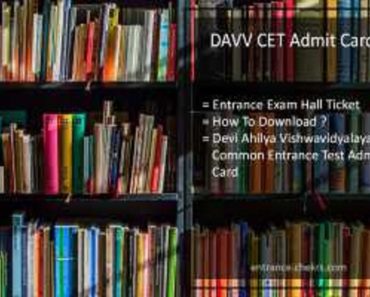DAVV CET Admit Card 2025 Entrance Exam Hall Ticket @  dauniv.ac.in