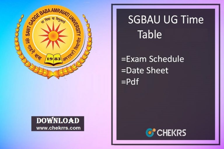 SGBAU Time Table Summer 2024 BA BSC BCA LLB Sem