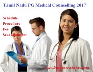 Tamil Nadu PG Medical Counselling Schedule